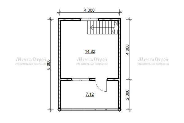 каркасный дом 6.0x6.0 - схема (2)