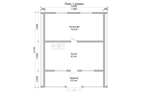 каркасный дом 9.0x8.0 - схема