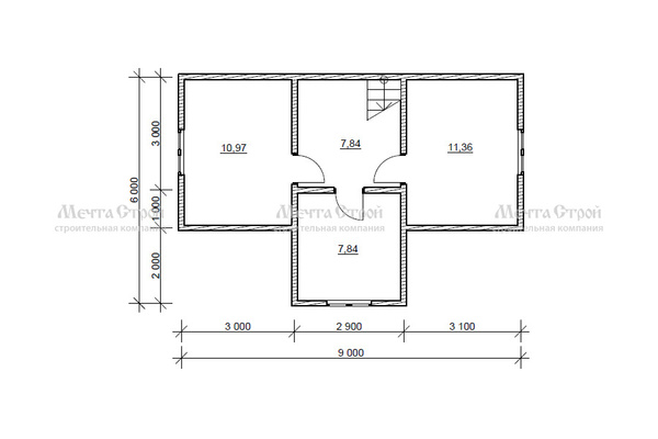 дом из профилированного бруса 9.0x7.0 - схема (2)