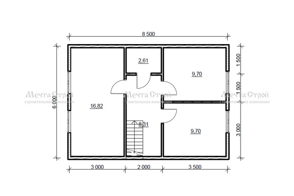 дом из профилированного бруса 8.5x8.0 - схема (2)