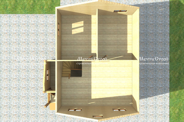 дом из профилированного бруса 9.0x8.5 - вид сверху (2)