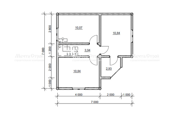 дом из профилированного бруса 7.0x7.0 - схема (2)