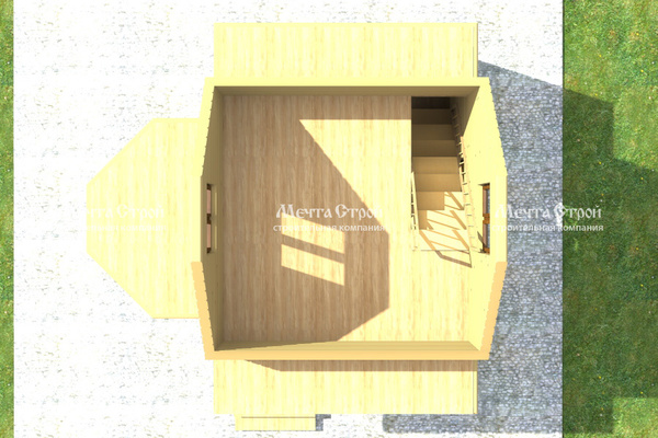 каркасный дом 6.0x6.0 - вид сверху (2)