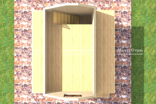 каркасный дом 6.0x6.0 - вид сверху (2)