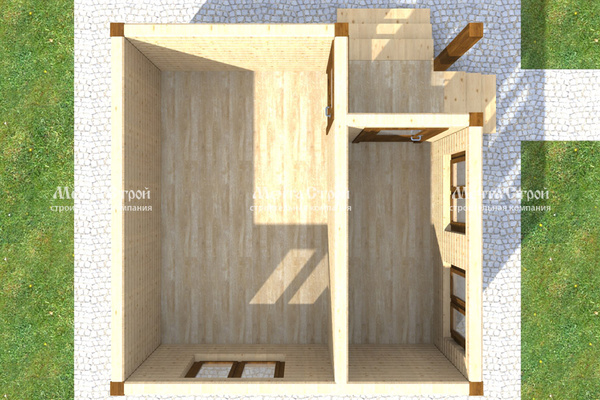дом из профилированного бруса 4.0x4.0 - вид сверху