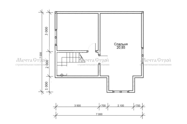каркасный дом 7.0x7.0 - схема (2)
