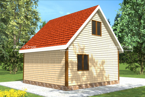 каркасный дом 6.0x6.0 - вид 1