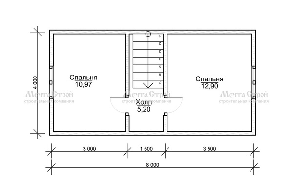 дом из профилированного бруса 8.0x7.5 - схема (2)