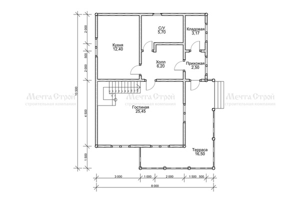 каркасный дом 10.5x8.0 - схема