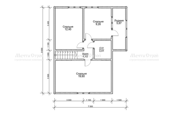 дом из профилированного бруса 10.5x8.0 - схема (2)