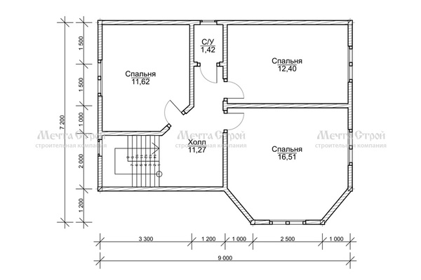каркасный дом 9.0x7.2 - схема (2)