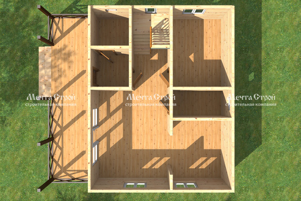 дом из профилированного бруса 9.5x9.0 - вид 3