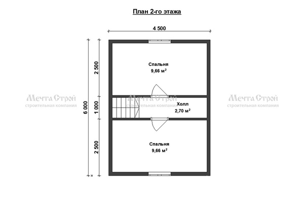 каркасный дом 6.0x6.0 - схема (2)