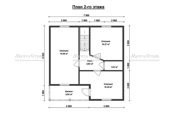 дом из профилированного бруса 7.5x7.5 - схема (2)