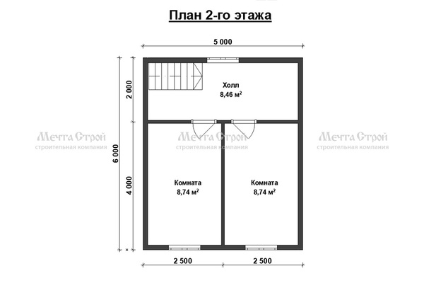 дом из профилированного бруса 6.0x6.0 - схема (2)
