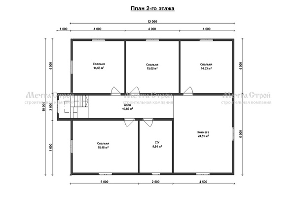 дом из профилированного бруса 12.0x10.0 - схема (2)