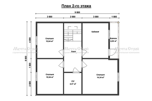 каркасный дом 9.0x8.0 - схема (2)