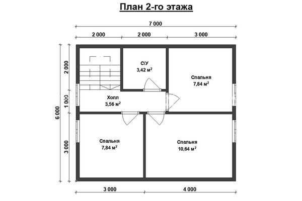дом из профилированного бруса 7.0x6.0 - схема (2)
