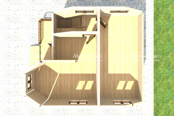 дом из профилированного бруса 7.5x6.0 - вид сверху (2)