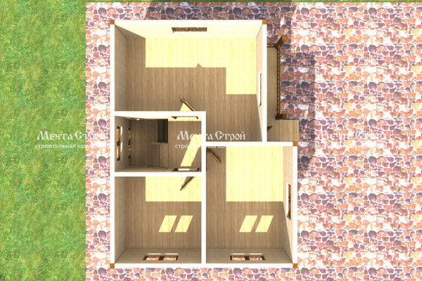 каркасный дом 8.0x6.0 - вид сверху (2)