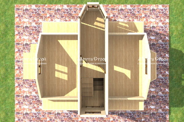 каркасный дом 8.0x7.0 - вид сверху (2)