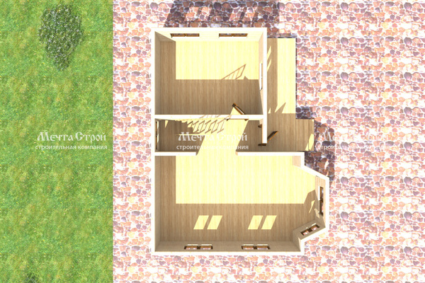 дом из профилированного бруса 9.0x7.0 - вид сверху