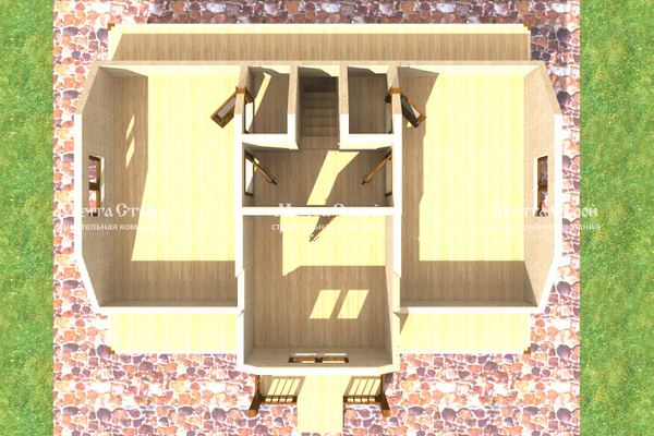каркасный дом 9.0x7.0 - вид сверху