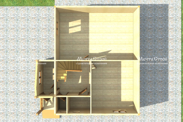 дом из профилированного бруса 9.0x8.5 - вид сверху