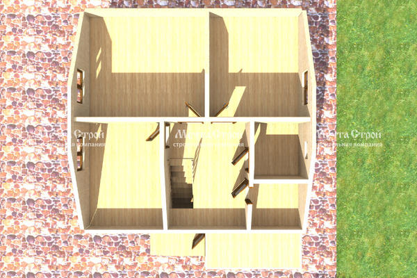 каркасный дом 9.5x8.0 - вид сверху (2)