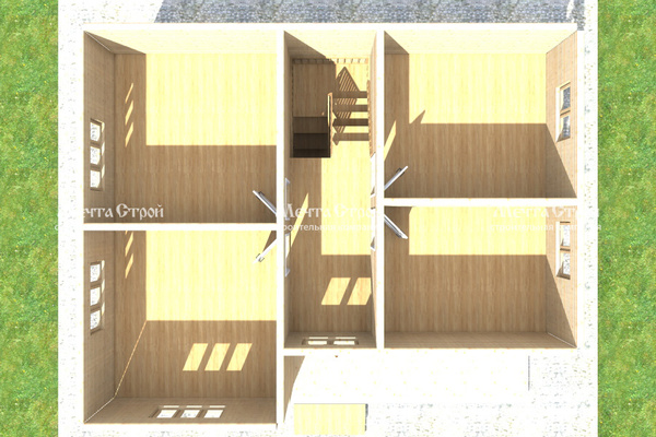 каркасный дом 10.0x8.5 - вид сверху (2)