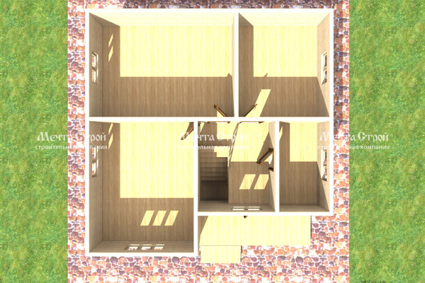 дом из профилированного бруса 9.5x9.0 - вид сверху (2)