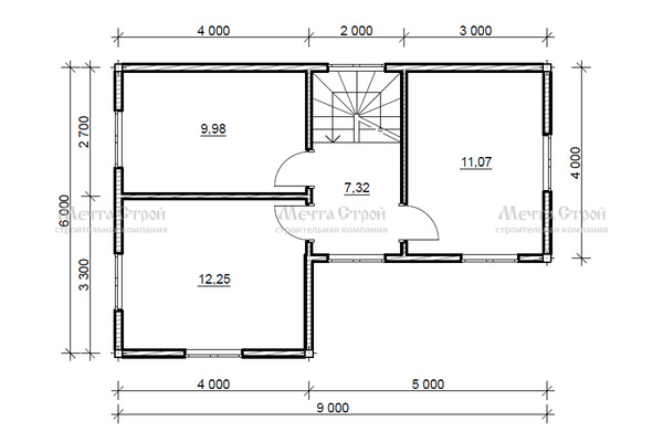 дом из профилированного бруса 12.0x7.0 - схема (2)