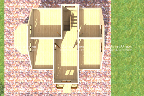 дом из профилированного бруса 11.5x9.5 - вид сверху (2)