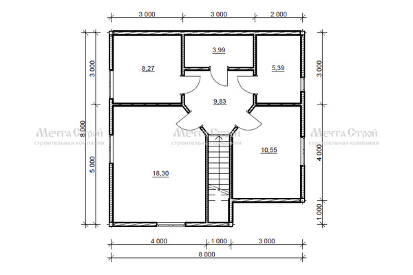 дом из профилированного бруса 12.5x8.0 - схема (2)