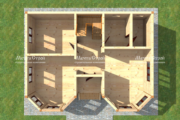 дом из профилированного бруса 9.0x7.0 - вид сверху (2)